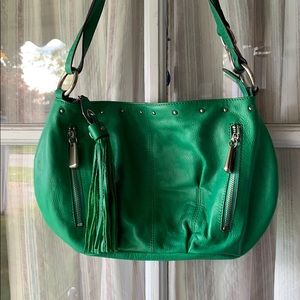 B. Makowsky green leather shoulder bag